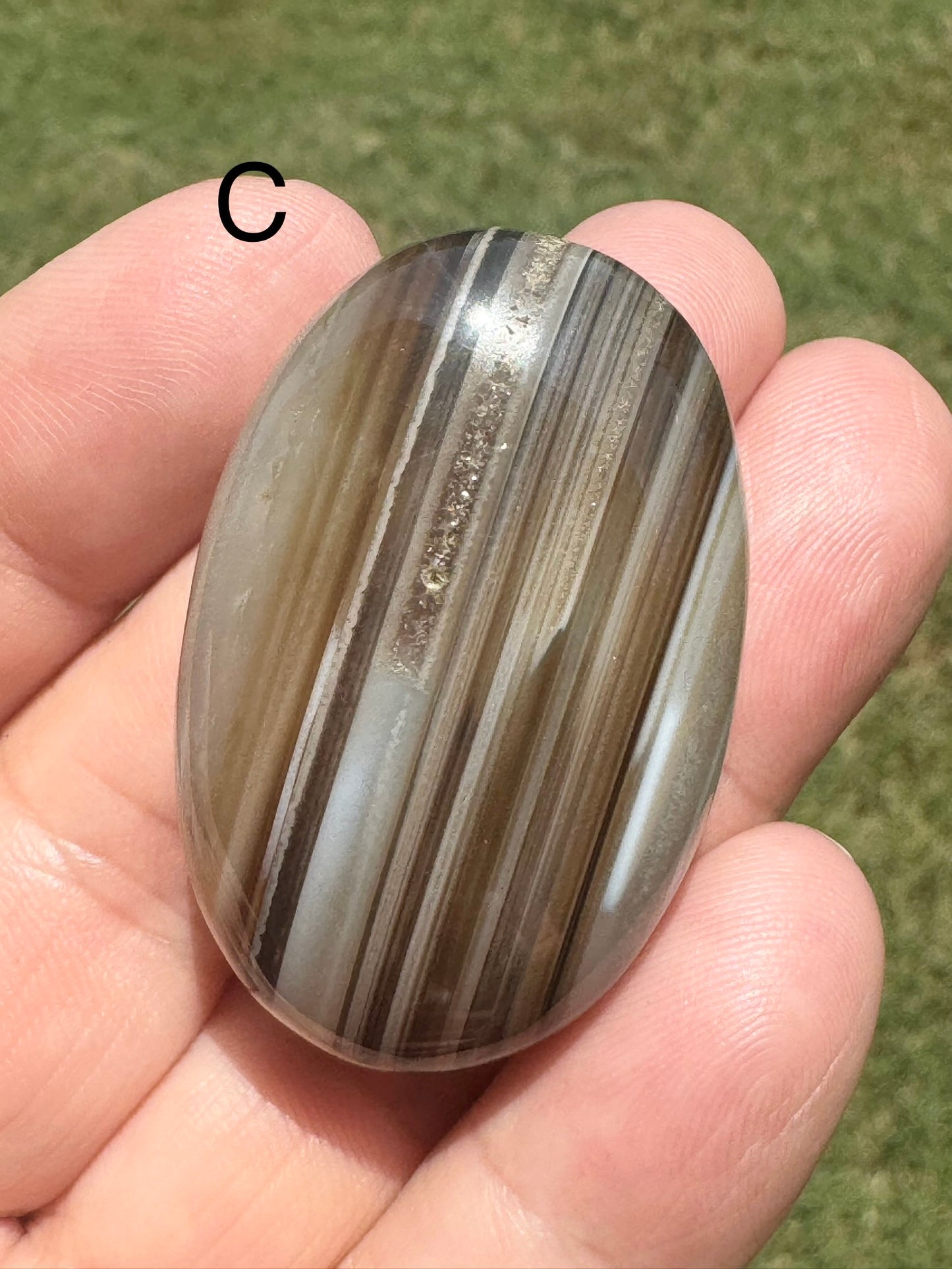 Banded Black Agate Cabochon