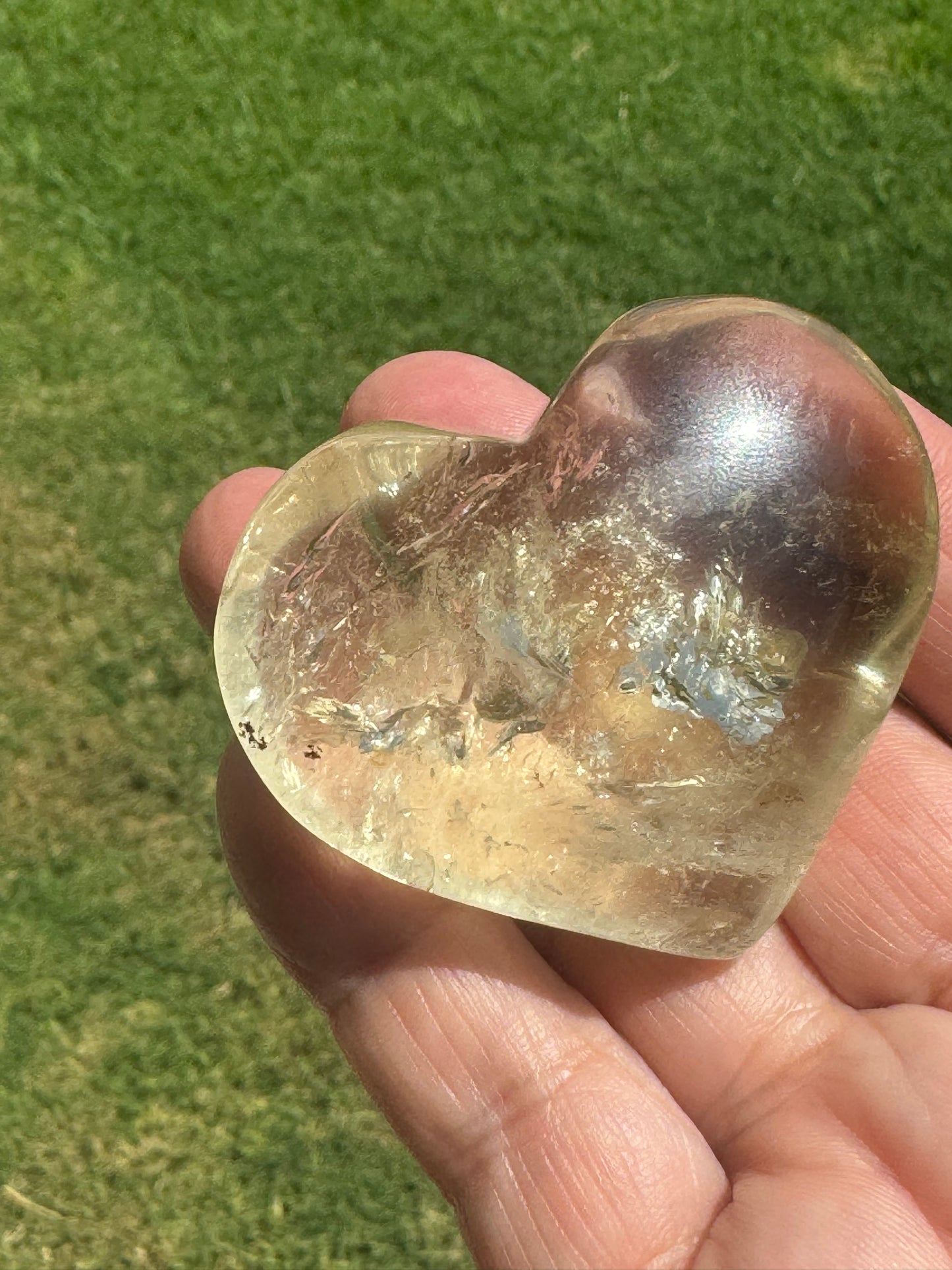 Citrine Heart Carving