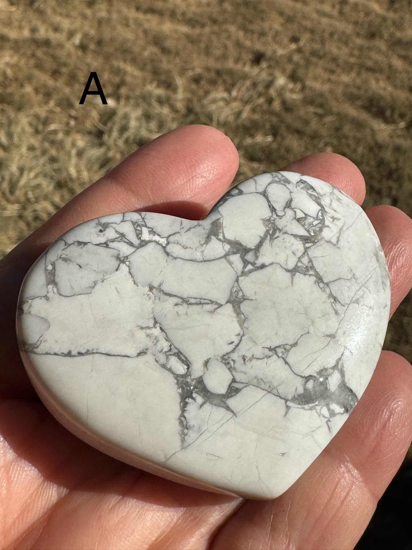 Howlite Heart Carving