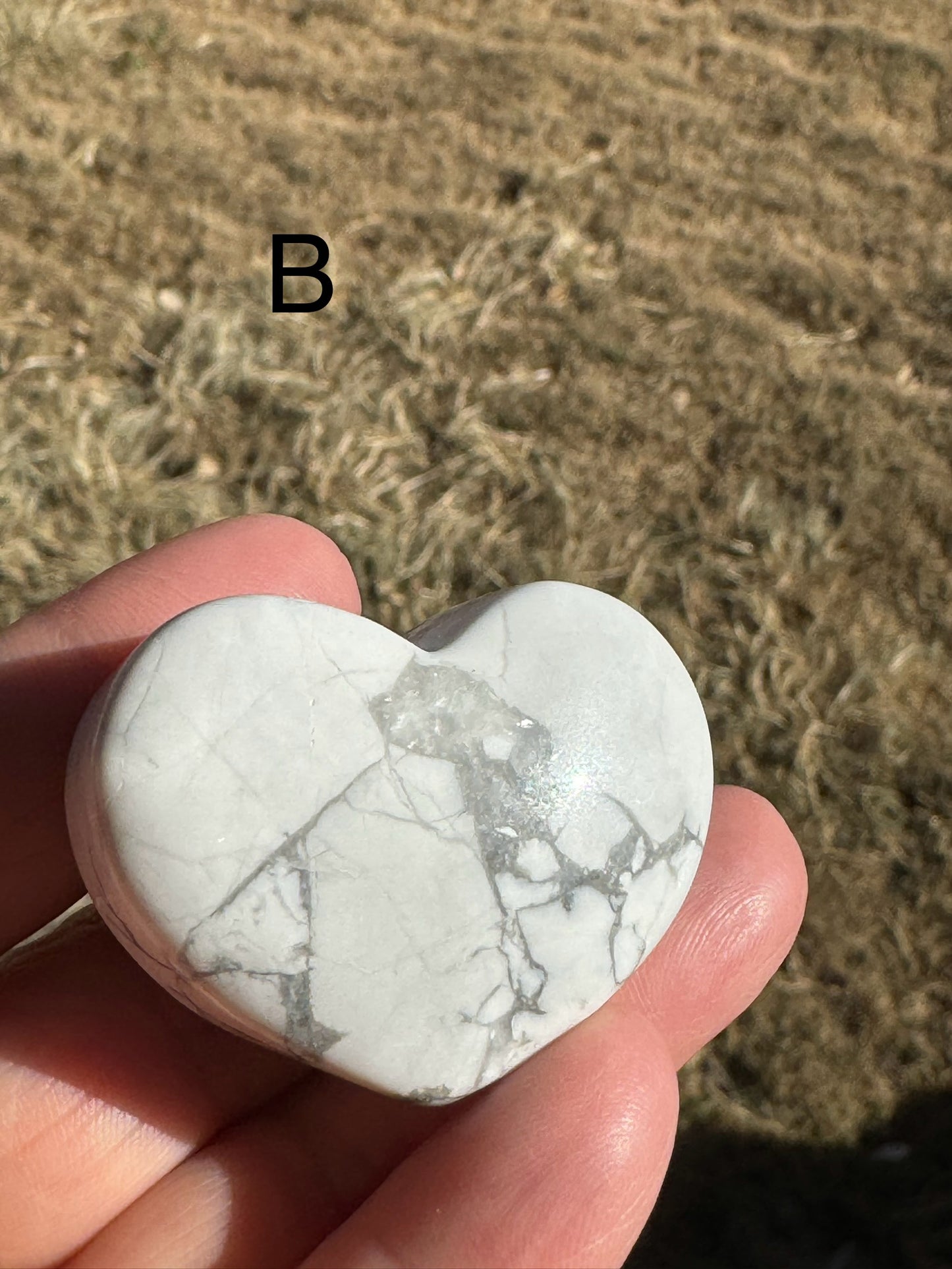 Howlite Heart Carving