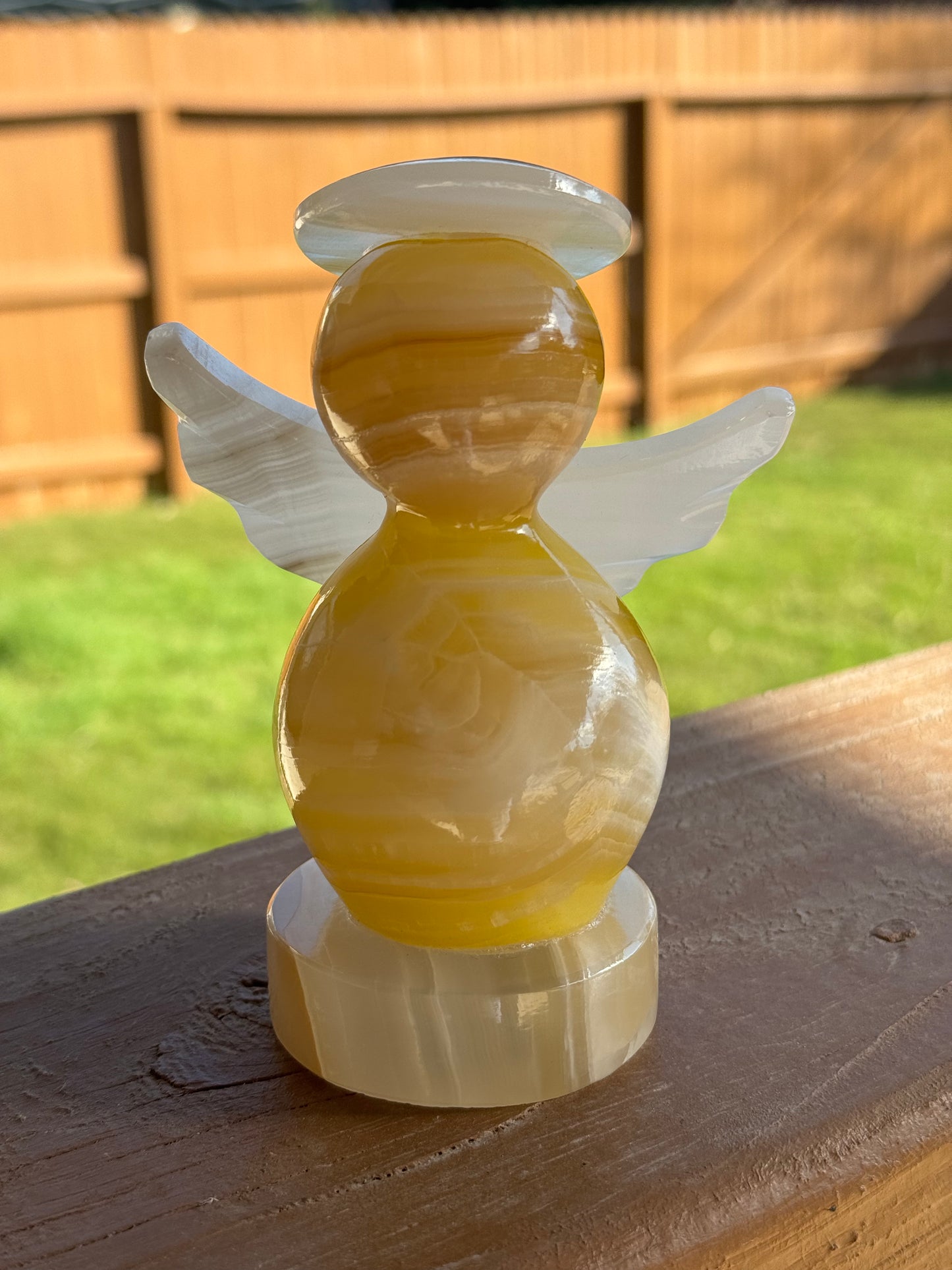 Mexican Yellow Onyx Angel Lamp