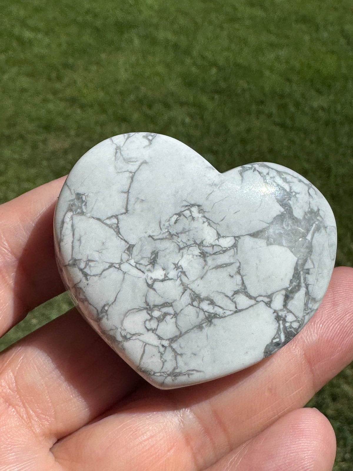 Howlite Heart Carving
