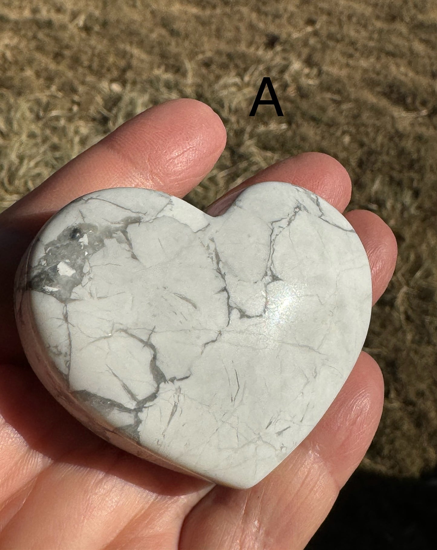 Howlite Heart Carving