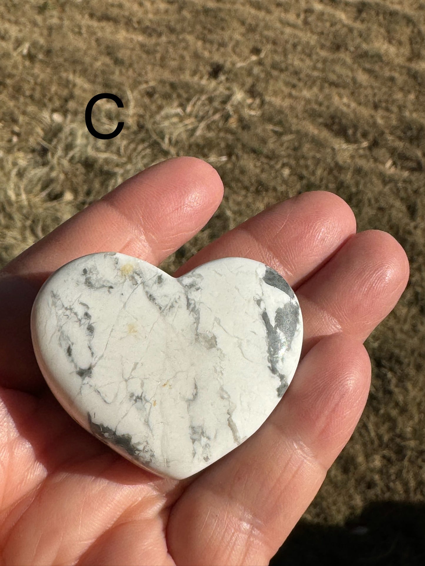 Howlite Heart Carving