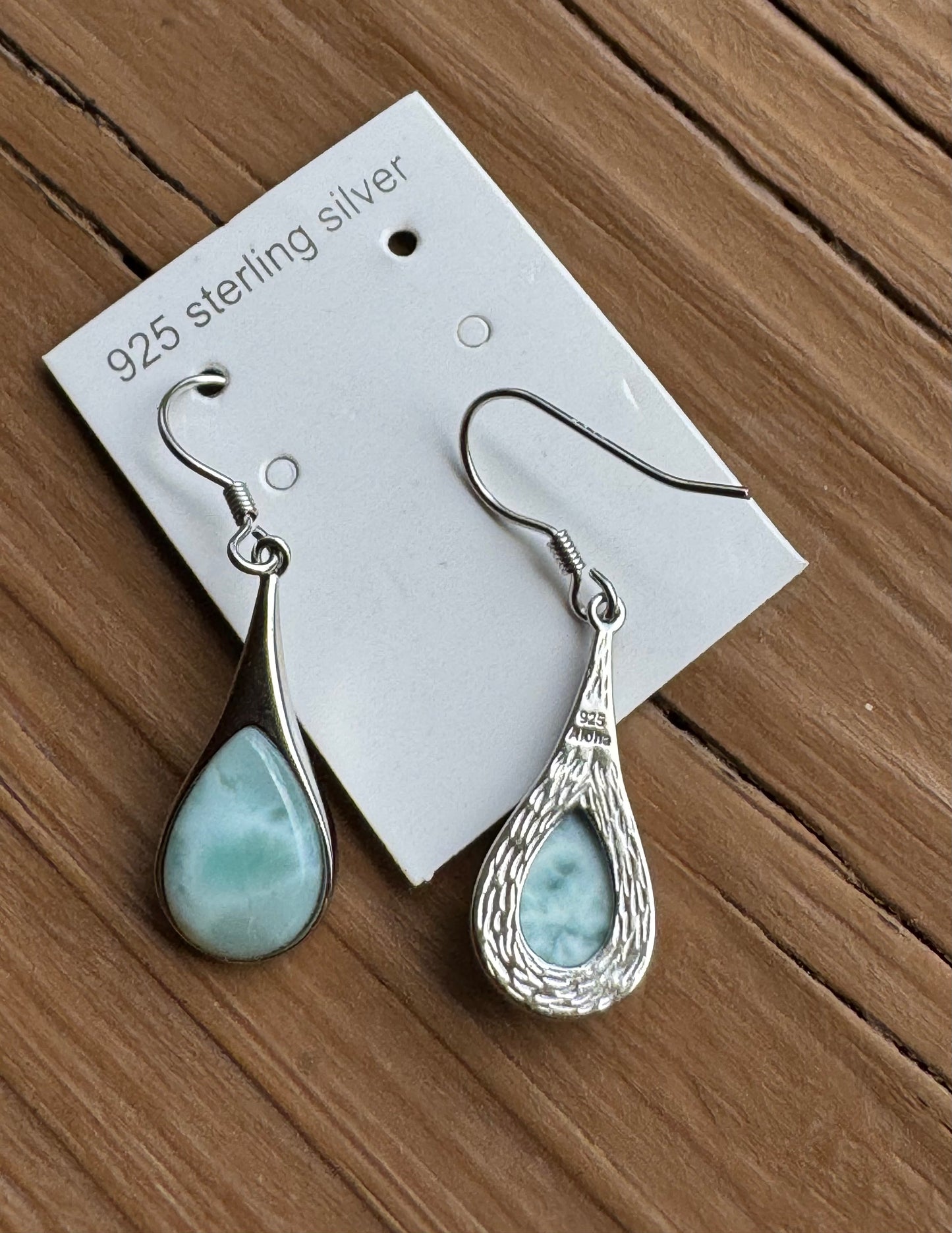 Larimar Drop Earrings 925 Sterling Silver