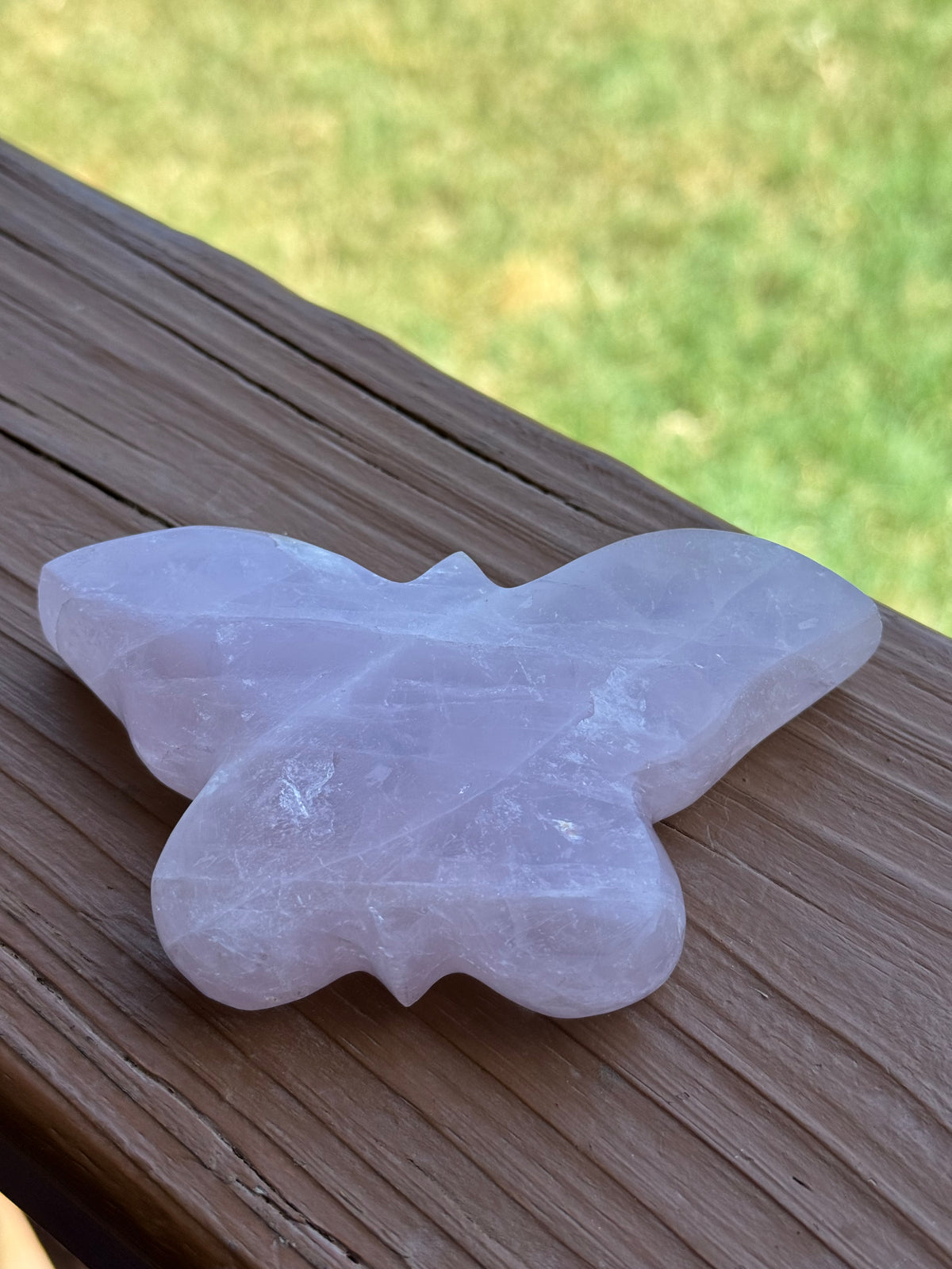 Rose Quartz Butterfly Carving