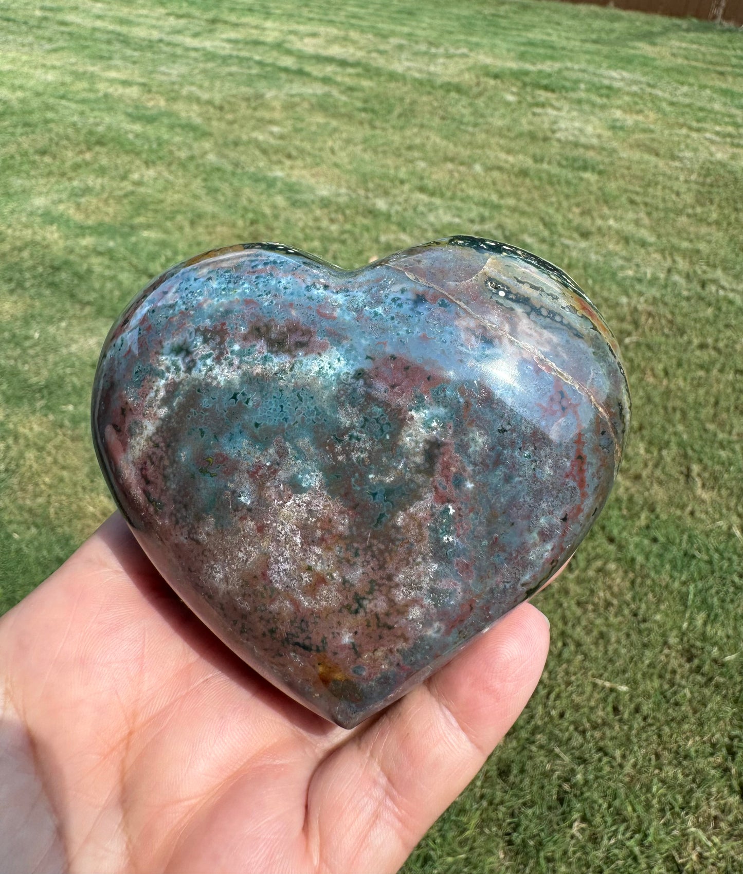 Ocean Jasper Heart Carving