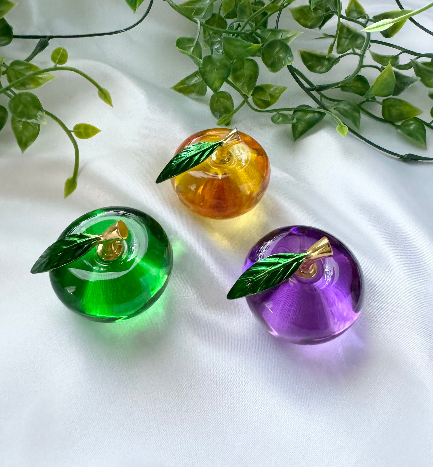 Glass Apple Paperweight