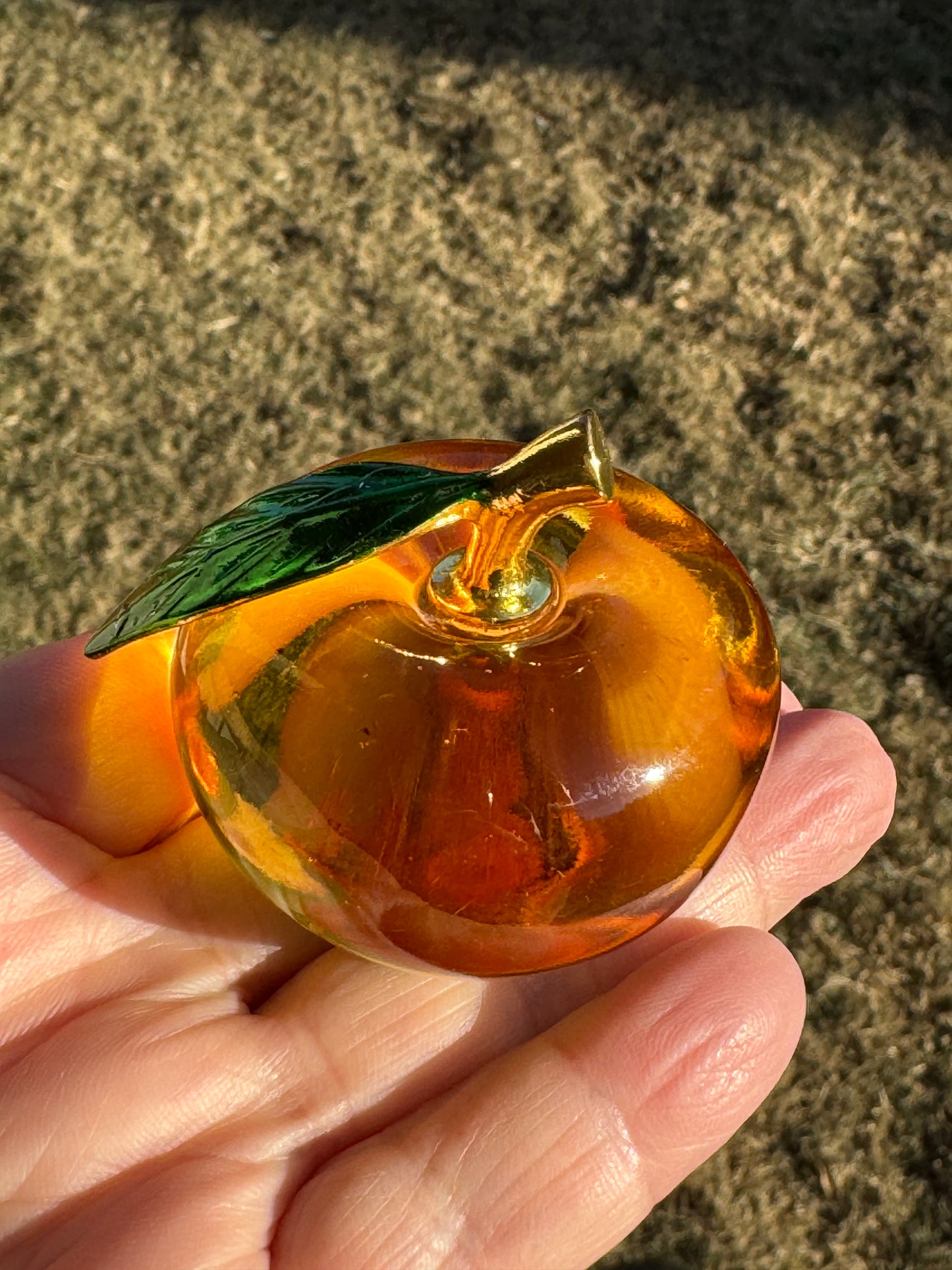 Glass Apple Paperweight