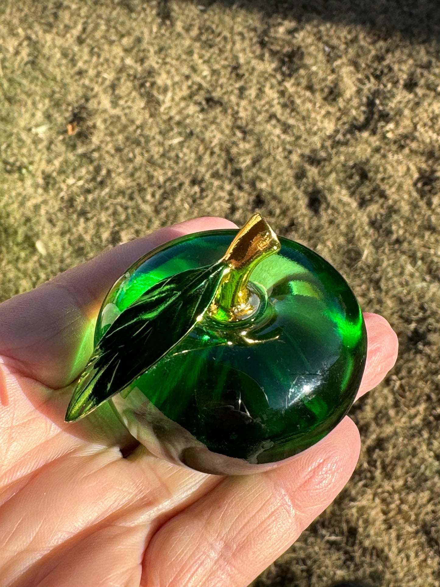 Glass Apple Paperweight