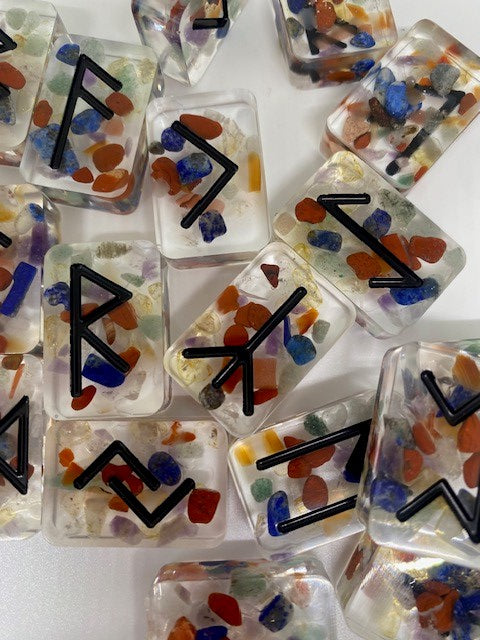 Seven Chakras Resin Runes Set